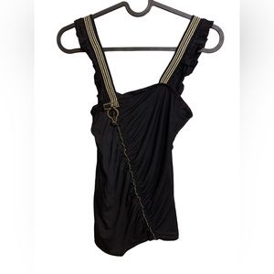 OGO Black Tank Ruffle Detailing